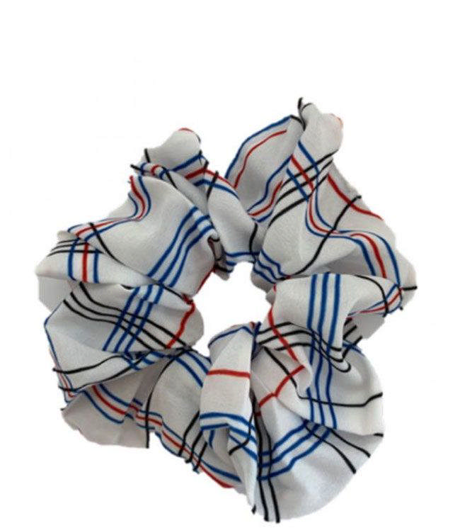 JA-NI Hair Accessories - Hair Scrunchie, The White Checkered