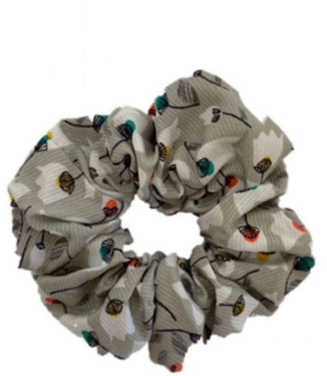 JA-NI Hair Accessories - Hair Scrunchie, The Grey Flower