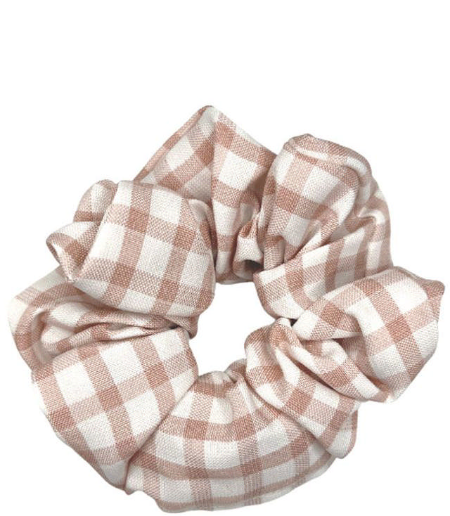 JA-NI Hair Accessories - Hair Scrunchies, The Pink Wide Checkered