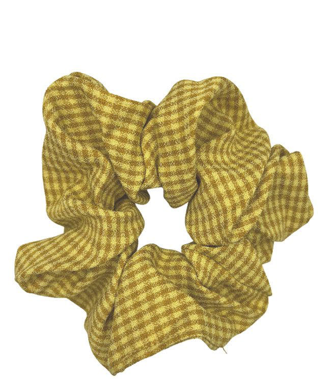 JA-NI Hair Accessories - Hair Scrunchies, The Yellow Thin Checkered