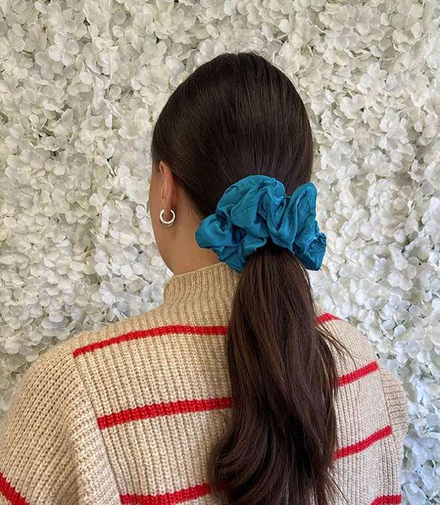 JA-NI Hair Accessories - Hair Scrunchies Large, The Turquoise Satin