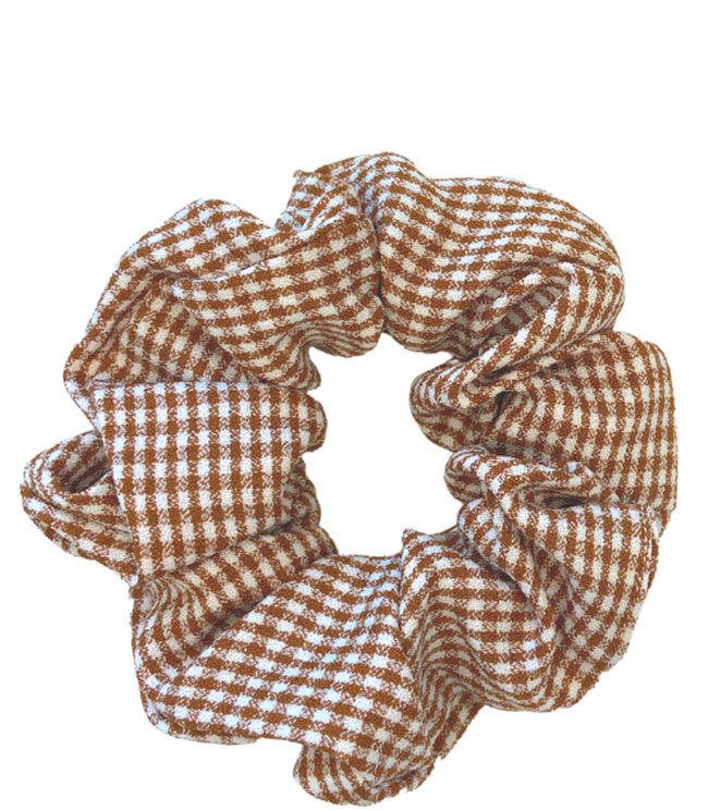 JA-NI Hair Accessories - Hair Scrunchies Medium, The Orange Thin Checkered